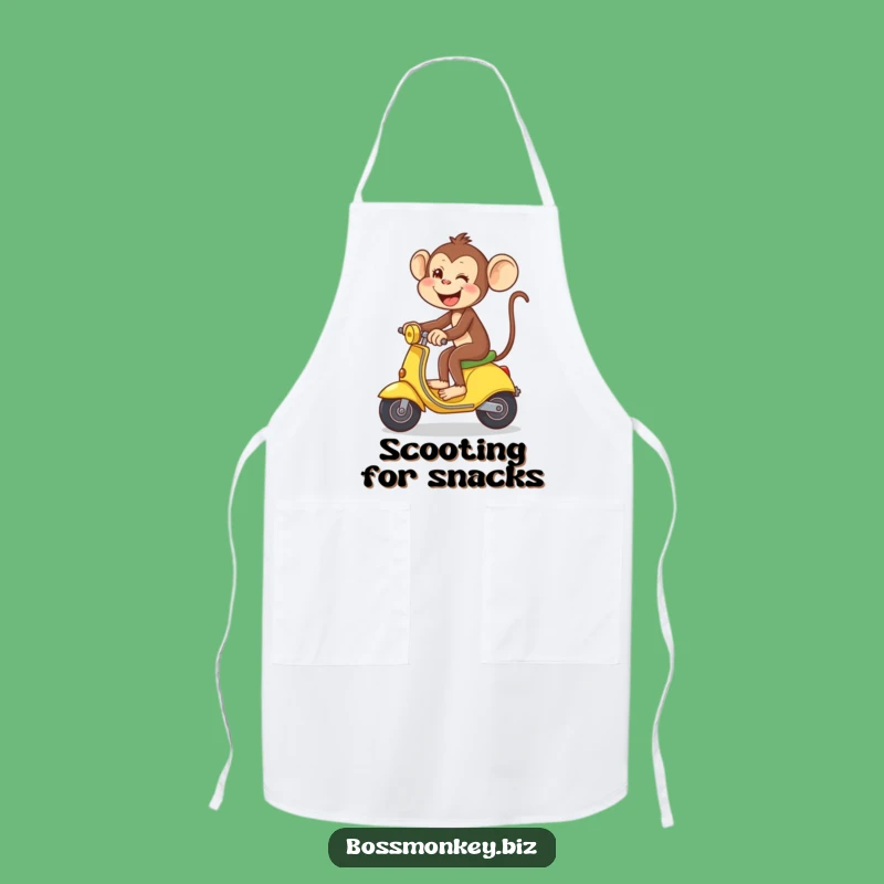 Funny Banana Chef Apron: Playful Monkey Scooter Kitchen Wear, Great Gift