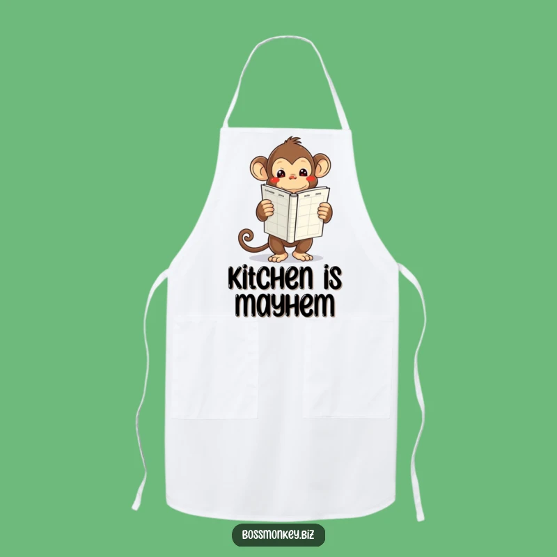 Funny Kawaii Monkey Schedule Apron Gift - Tackle Your Tasks with a Smile!