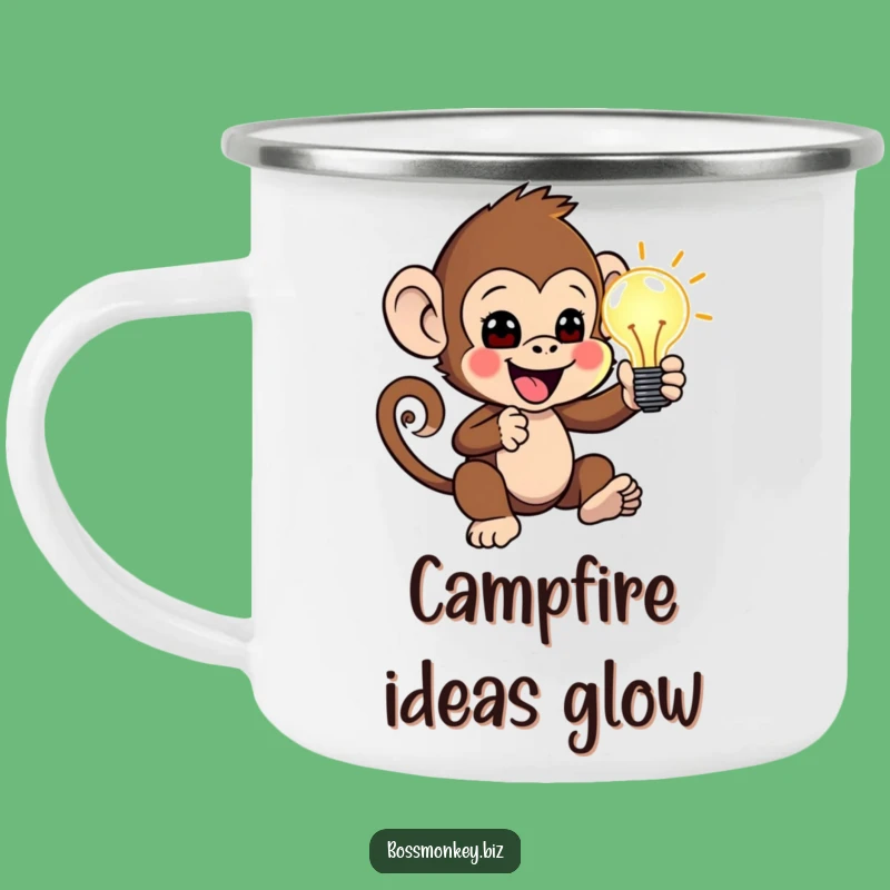 Funny Idea Camp Mug: Primate Brainstorming Drinkware, Great Gift