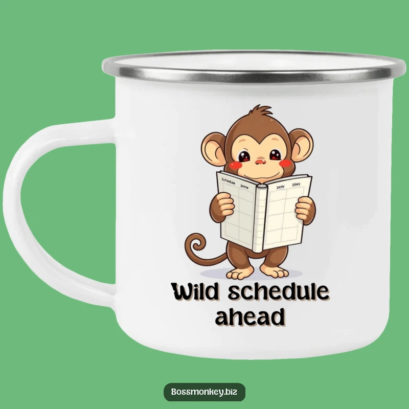 Funny Kawaii Monkey Schedule Camping Mug Gift - Fuel for Your Busy Adventures!