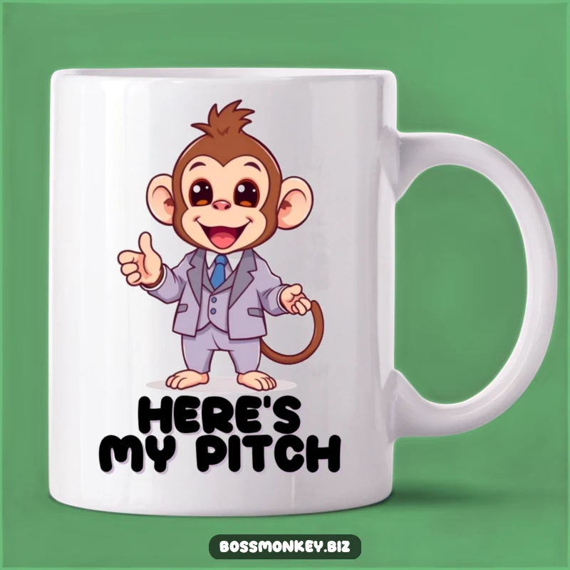 Funny Kawaii Monkey Suit Presentation Mug Gift - Engaging & Hilarious Speaker!