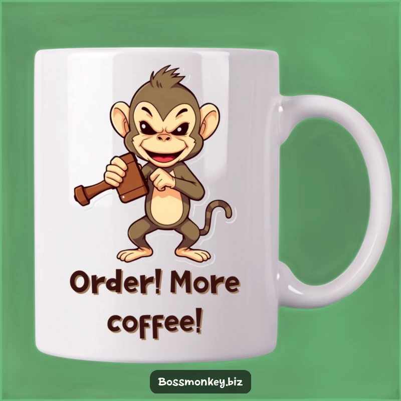 Funny Boss Monkey Gavel Mug: Judge Funny Gift for Office
