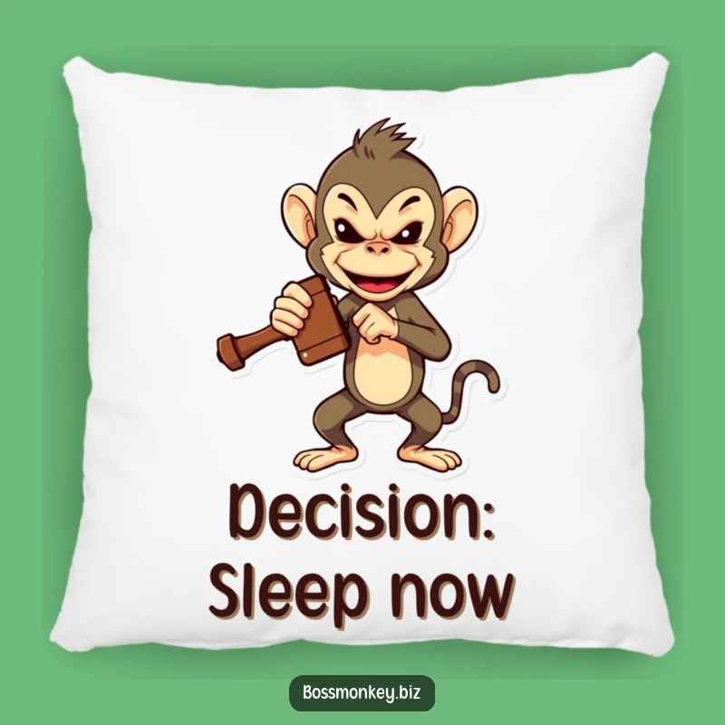 Funny Boss Monkey Gavel Pillow: Judge's Comfort Funny Gift