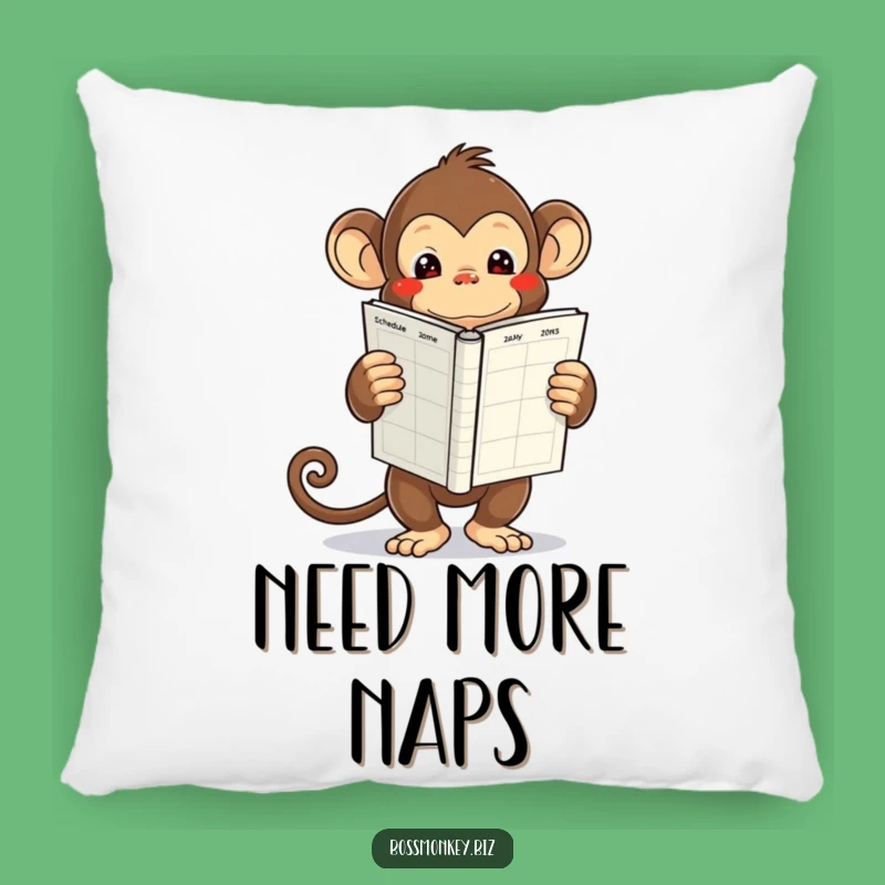 Funny Kawaii Monkey Schedule Pillow Gift - Comfy Support for Busy Days!