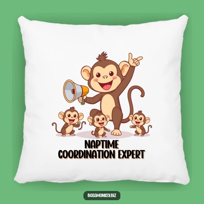 Funny Monkey Boss Pillow: Comfy Primate Leader Cushion, Perfect Gift
