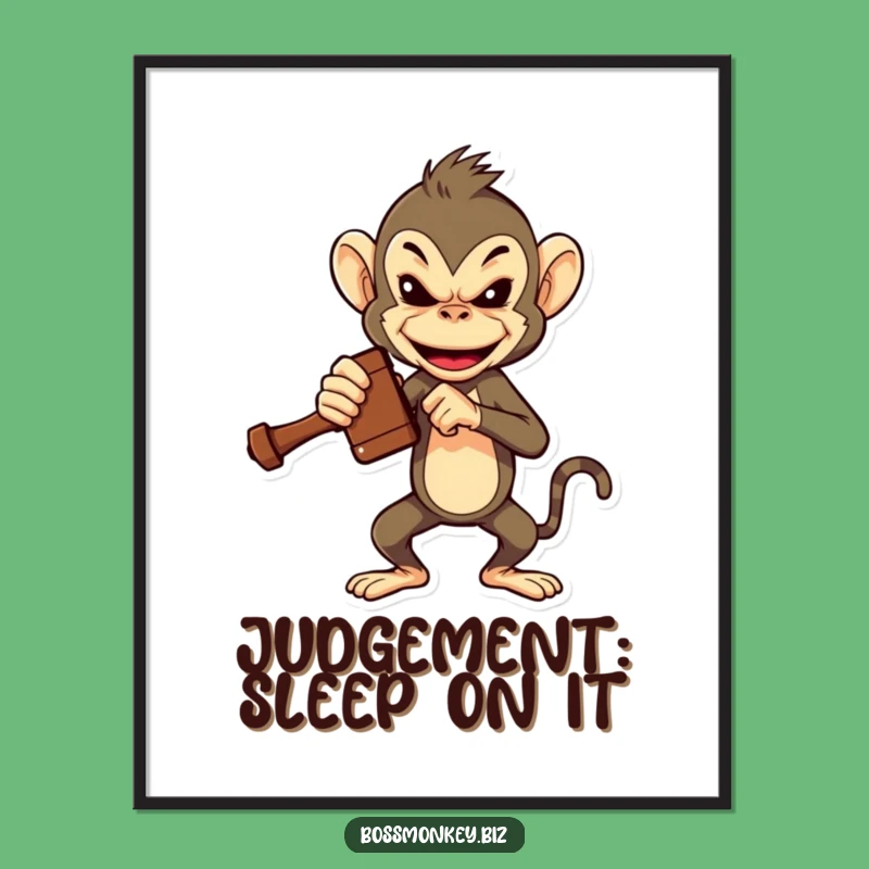 Funny Boss Monkey Gavel Digital Art: Courtroom Humor Funny Gift