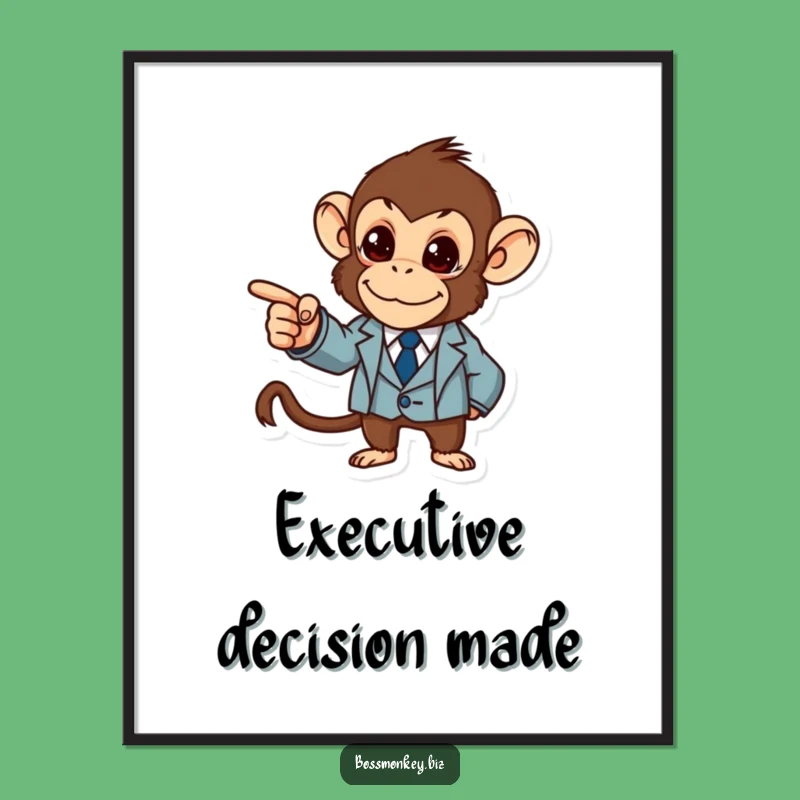 Funny Business Monkey Digital Art: Motivational Leader Funny Gift