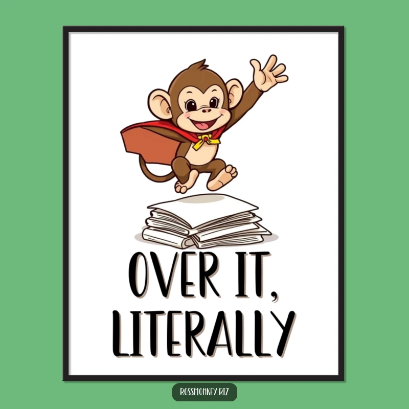 Funny Hero Monkey Digital Art: Superhero Action Funny Gift