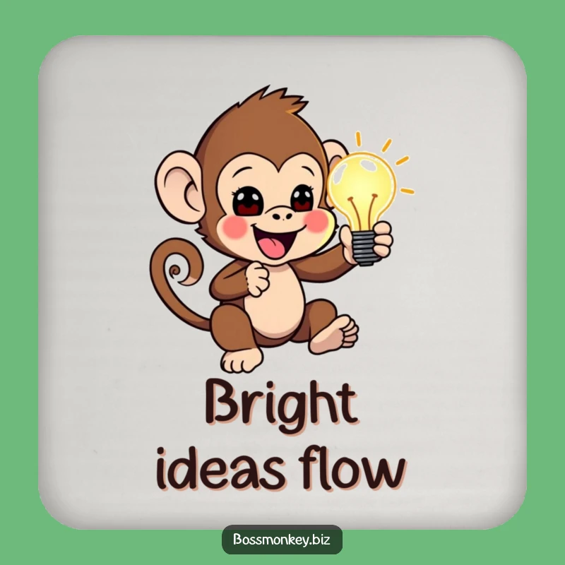 Funny Idea Coaster Set: Primate Lightbulb Drink Savers, Unique Gift