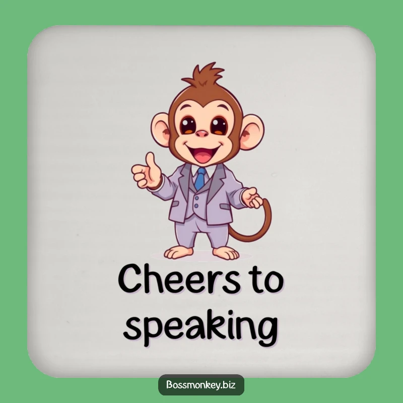 Funny Kawaii Monkey Suit Coaster Gift - Protect Your Table with Style!