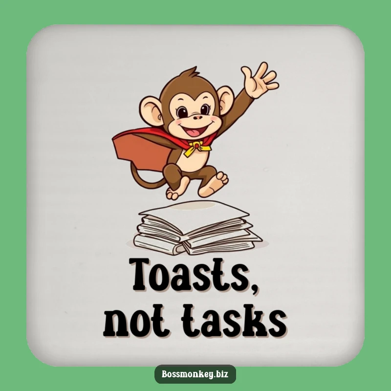 Funny Hero Monkey Coaster: Protect Surfaces Funny Gift