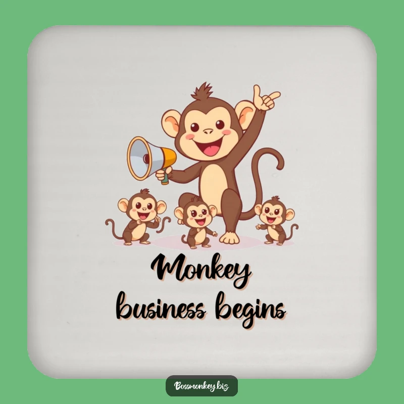 Funny Monkey Coaster Set: Hilarious Primate Manager Drink Protectors, Unique Gift