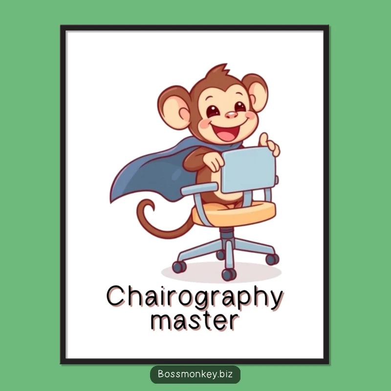 Funny Kawaii Monkey Chair Poster Gift - Decorate with Playful Energy!