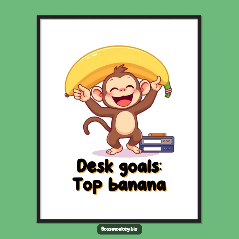 Funny Free Printable Wall Art: Monkey Banana Balance - Humorous Downloadable Decor for Whimsical Spaces
