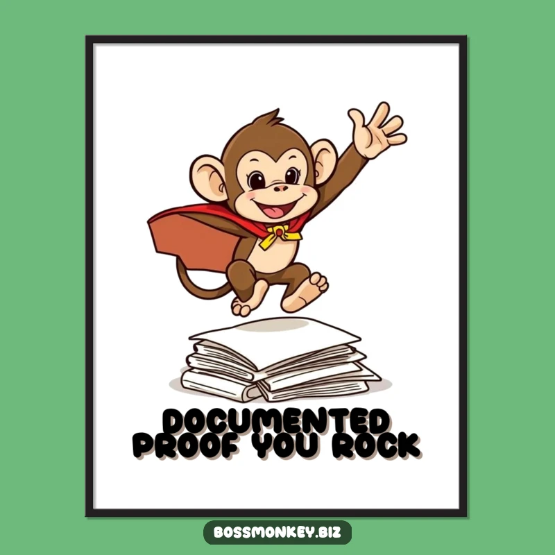 Funny Free Printable Wall Art: Superhero Monkey Leaping - Humorous Downloadable Decor for Adventurers