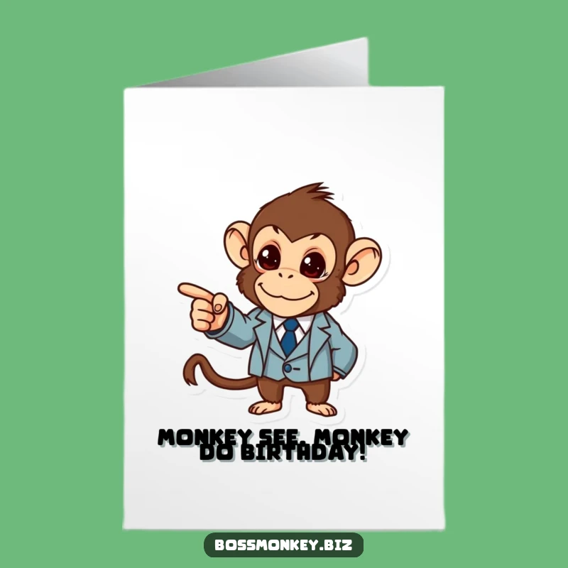 Free Printable Funny Birthday Card: Dapper Monkey Graph Boss - A Hilarious Downloadable Gift