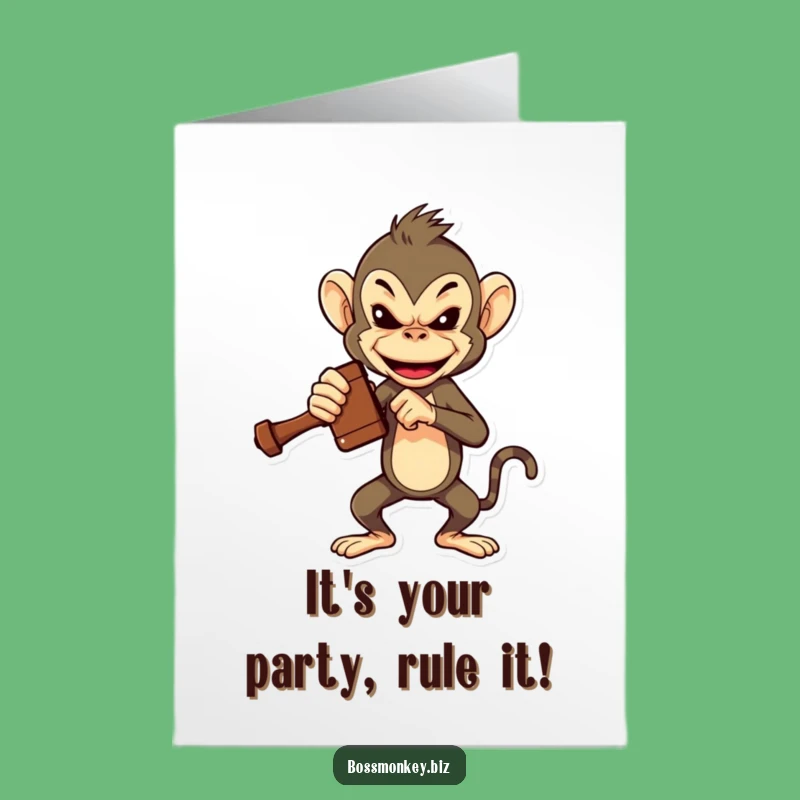 Free Printable Funny Birthday Card: Gavel-Slamming Monkey Judge - Hilarious Downloadable Gift