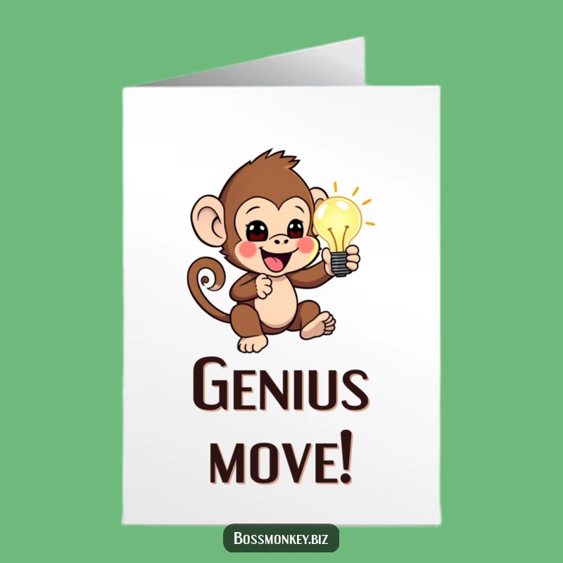 Free Printable Congrats Card: Monkey Idea Genius - Funny Downloadable Achievement Gift