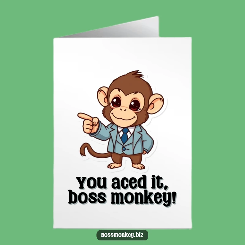 Free Printable Congrats Card: Monkey Business Graph Success - Funny Downloadable Gift for Achievers