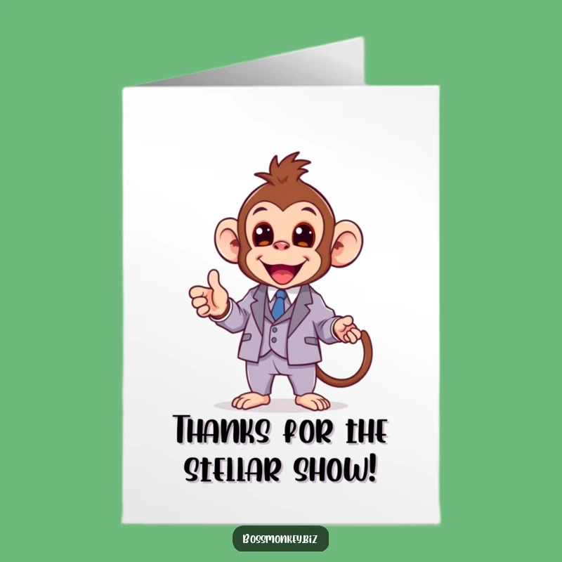 Free Printable Thank You Card: Kawaii Monkey Speaker, Funny Downloadable