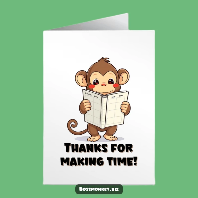 Free Printable Thank You Card: Monkey Busy Schedule, Funny Downloadable