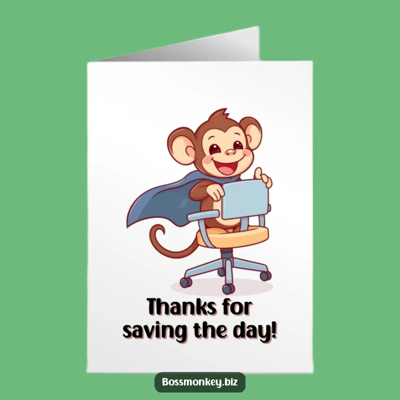 Free Printable Thank You Card: Monkey Chair Speedster, Funny Downloadable