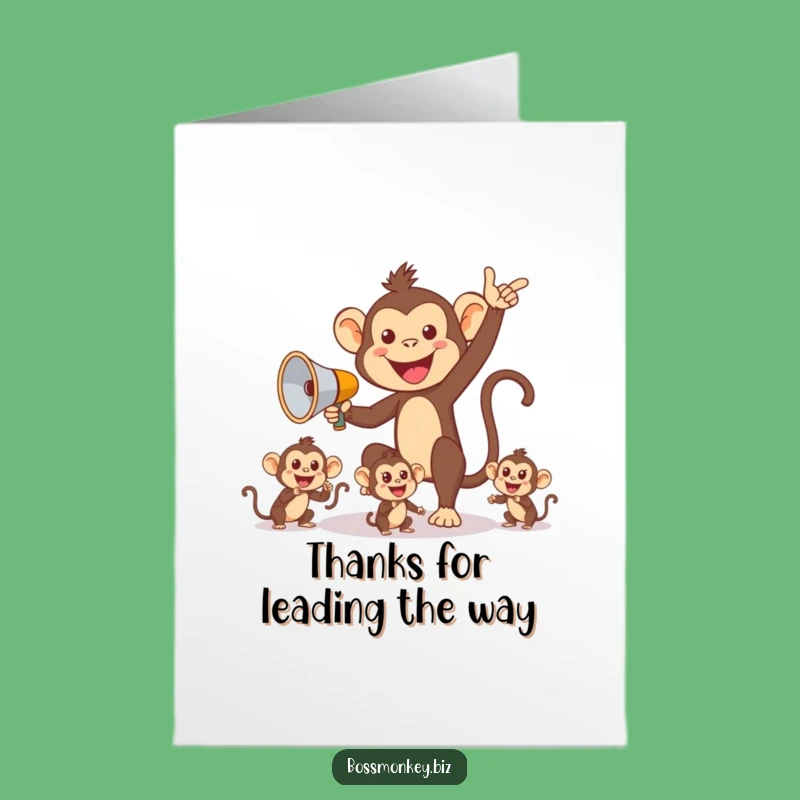 Free Printable Thank You Card: Monkey Leader Appreciation - Funny Downloadable Gratitude Gift