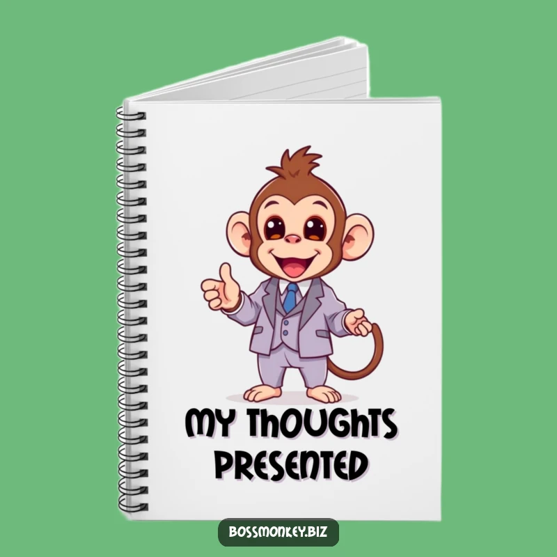 Funny Kawaii Monkey Suit Notebook Gift - Your Presentation Planning Companion!