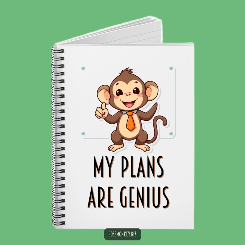 Funny Kawaii Monkey Tie Notebook Gift - Jot Down Your Smartest Ideas!