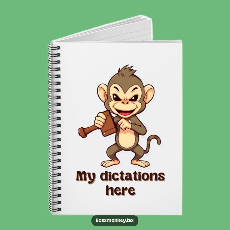 Funny Boss Monkey Gavel Notebook: Order Your Thoughts Funny Gift