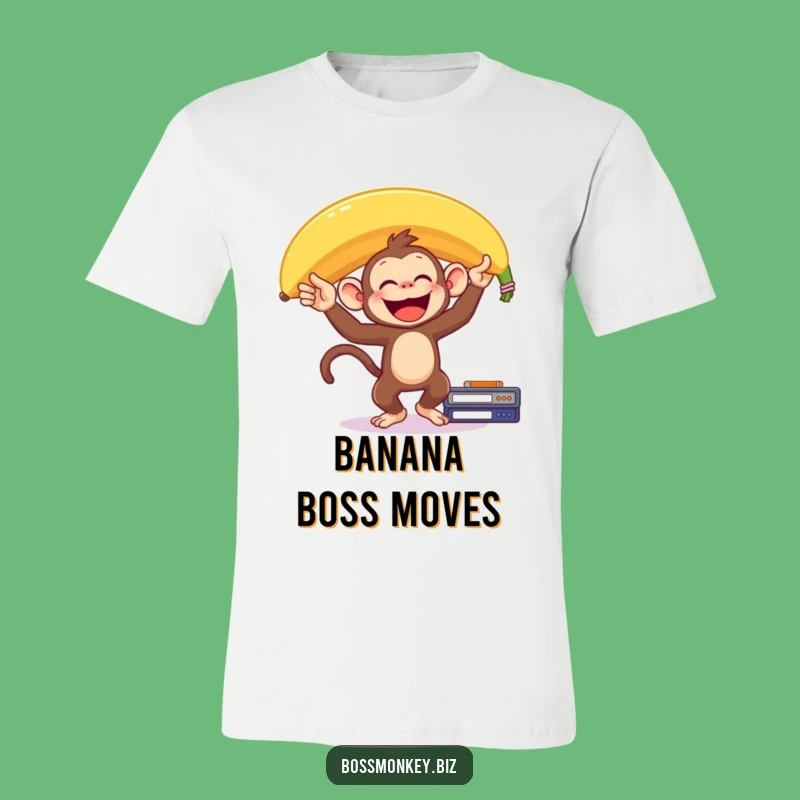 Funny Banana Monkey Desk T-Shirt: Silly Balance Funny Gift