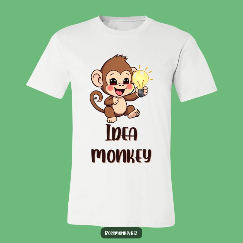Funny Lightbulb Monkey T-Shirt: Creative Primate Design, Great Gift
