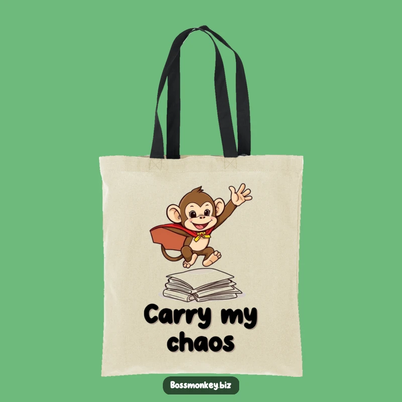 Funny Hero Monkey Tote Bag: Paperwork Crusher Funny Gift