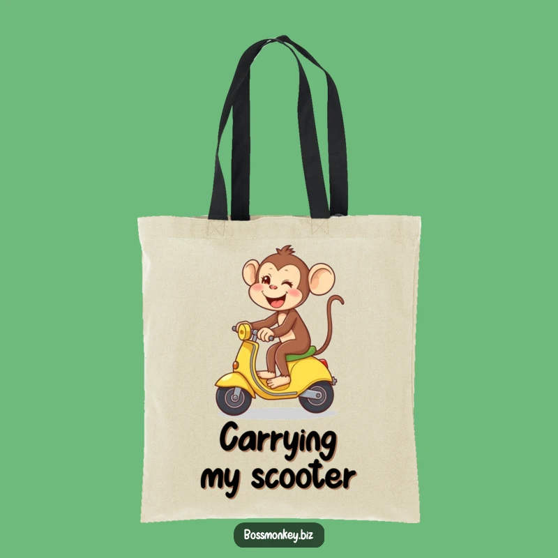 Funny Banana Commute Tote Bag: Playful Monkey Scooter Accessory, Ideal Gift