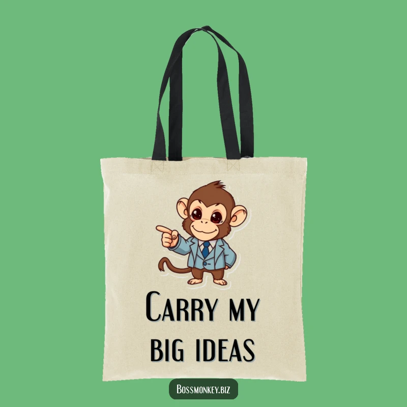 Funny Business Monkey Tote Bag: Ambitious Leader Funny Gift