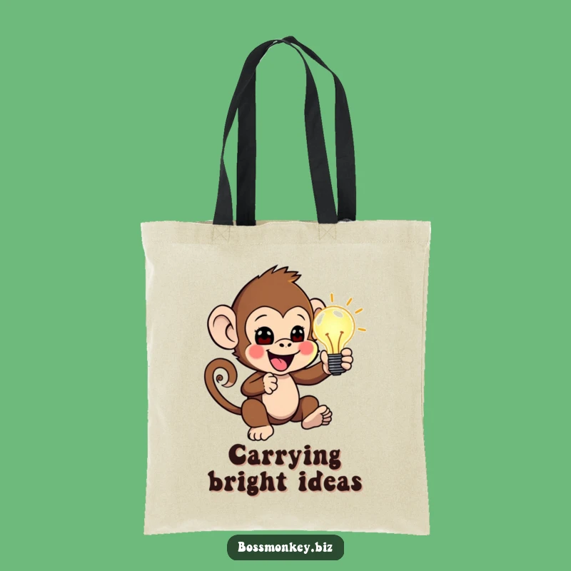 Funny Idea Keeper Tote Bag: Primate Brainstorming Accessory, Ideal Gift