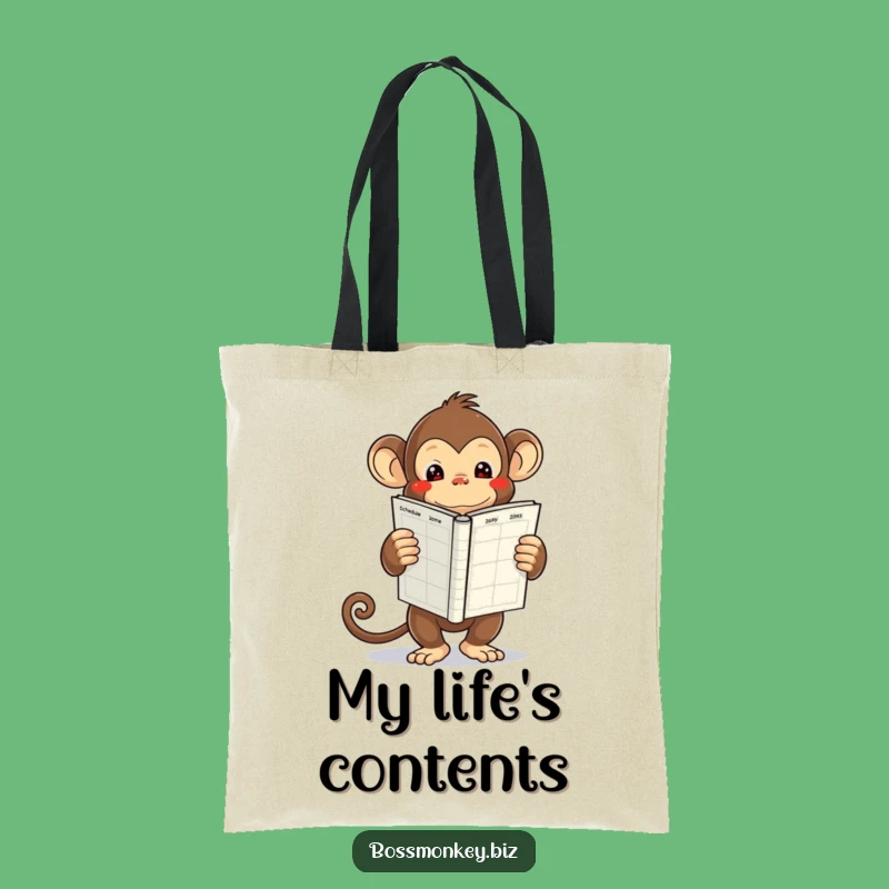 Funny Kawaii Monkey Schedule Tote Bag Gift - Carry Your Overwhelm Stylishly!
