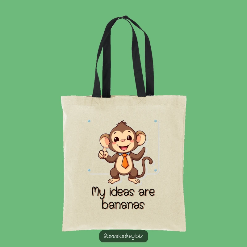 Funny Kawaii Monkey Tie Tote Bag Gift - Carry Your Big Ideas Everywhere!